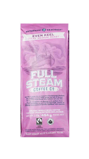 Full Steam Even Keel Decaf - Medium Roast Coffee (Whole Bean)